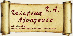 Kristina Ajvazović vizit kartica